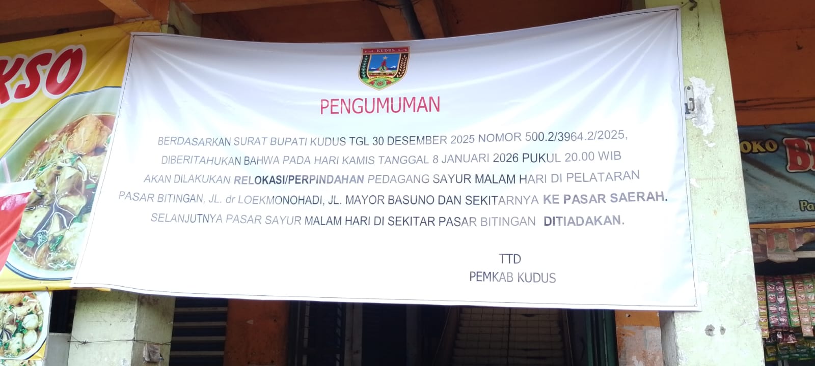 Pasar Bitingan Steril Malam Ini: Ratusan Pedagang Sayur Resmi Pindah ke Pasar Saerah