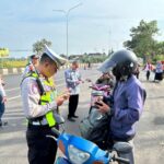 Satlantas Polresta Pati Sikat Knalpot Brong dan Pelanggar Penyebab Laka di Plaza Pragolo