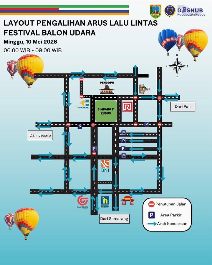 Hindari Macet Festival Balon Udara, Simak Rekayasa Lalu Lintas & Lokasi Parkir