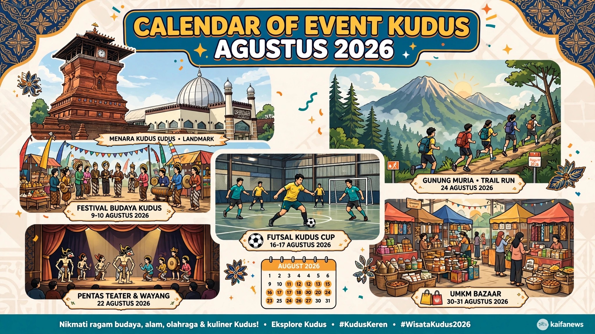 Disbudpar Rilis 17 Event Seru di Kudus Sepanjang Agustus 2026